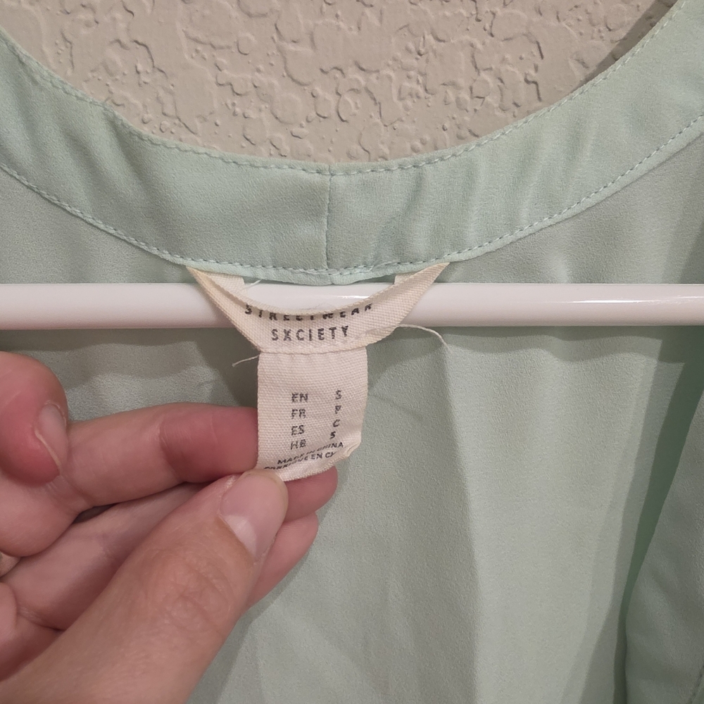 Breezy Mint Chiffon Blouse - Size S